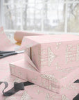 Vintage Carousel Wrapping Paper Pink