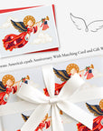 Patriotic Angel Christmas Wrapping Paper | Vintage Gift Wrap