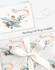 New Baby Boy Card | Vintage Airplane Baby Shower Card