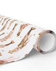 Roll of vintage-style pink nutcracker Christmas wrapping paper with blush and cream nutcracker soldiers, pink nutcracker gift wrap roll