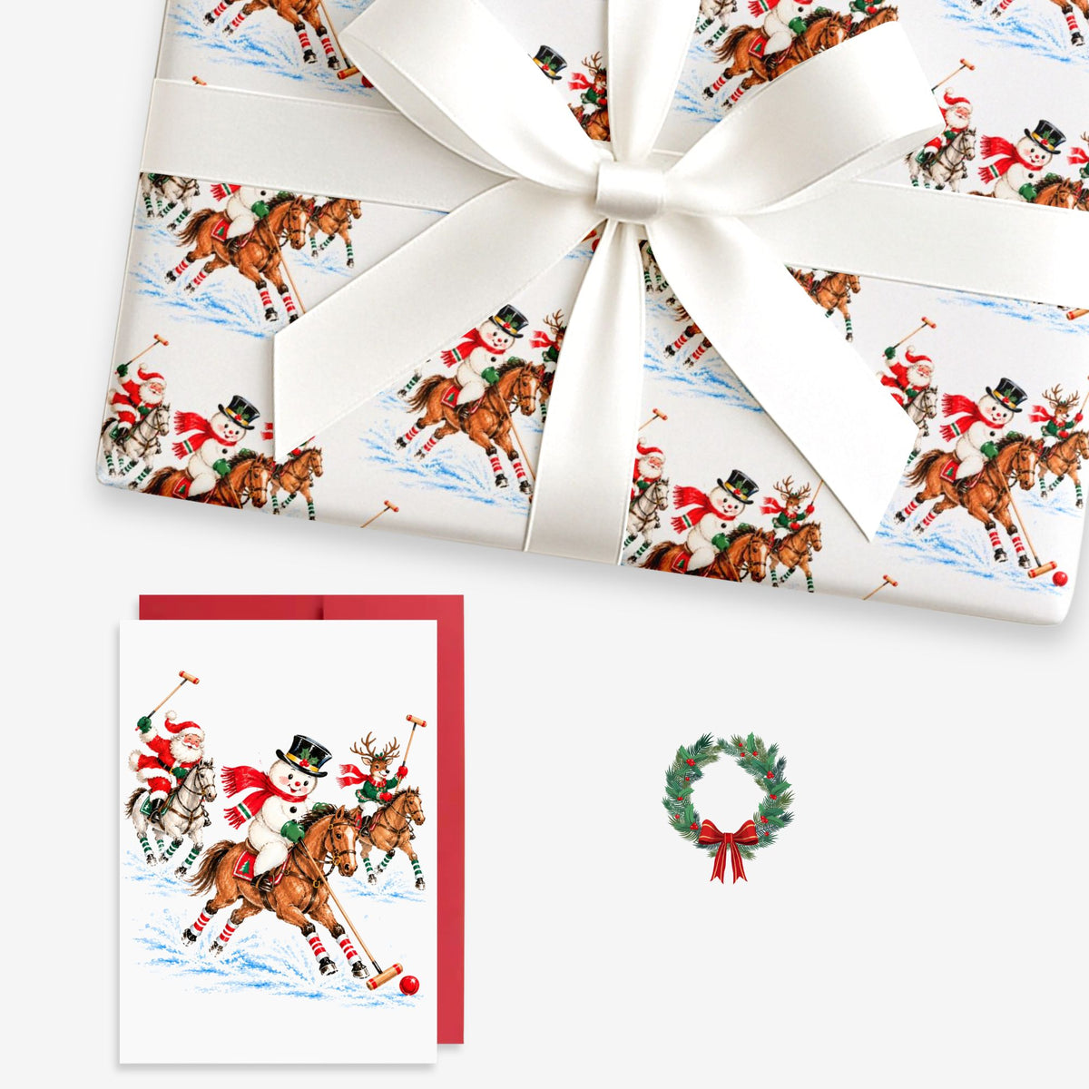 Polo Match Christmas Wrapping Paper | Vintage Gift Wrap