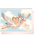 New Twin Boy and Girl Card | Stork Congratulations Twins Baby Shower Card